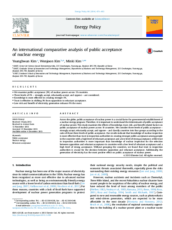 (PDF) An international comparative analysis of public acceptance of ...