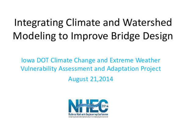 (PDF) Integrating Climate and Watershed Modeling to Improve Bridge ...