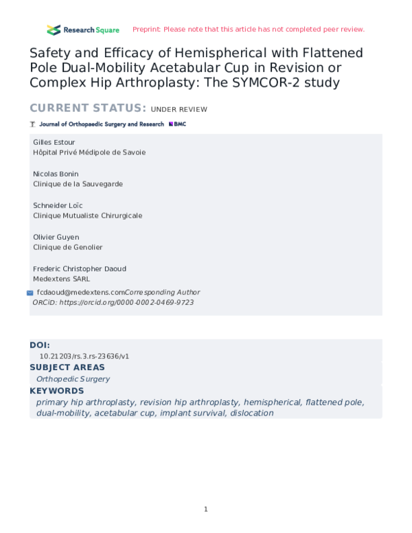 (PDF) Safety and Efficacy of Hemispherical with Flattened Pole Dual ...