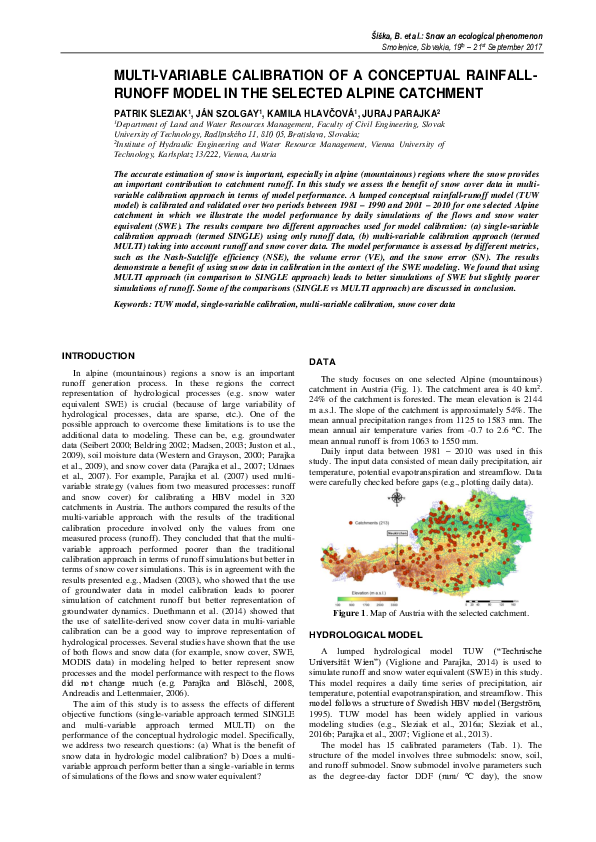 (PDF) Multi-Variable Calibration of a Conceptual Rainfall-Runoff Model ...