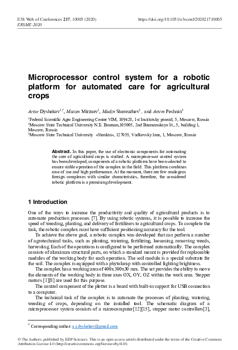 (PDF) Microprocessor control system for a robotic platform for ...