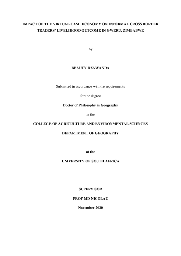 (PDF) Impact of the virtual cash economy on informal cross border ...