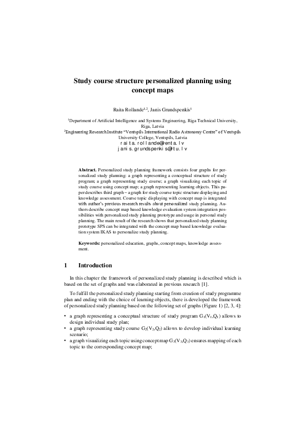 (PDF) Study Course Structure Personalized Planning Using Concept Maps