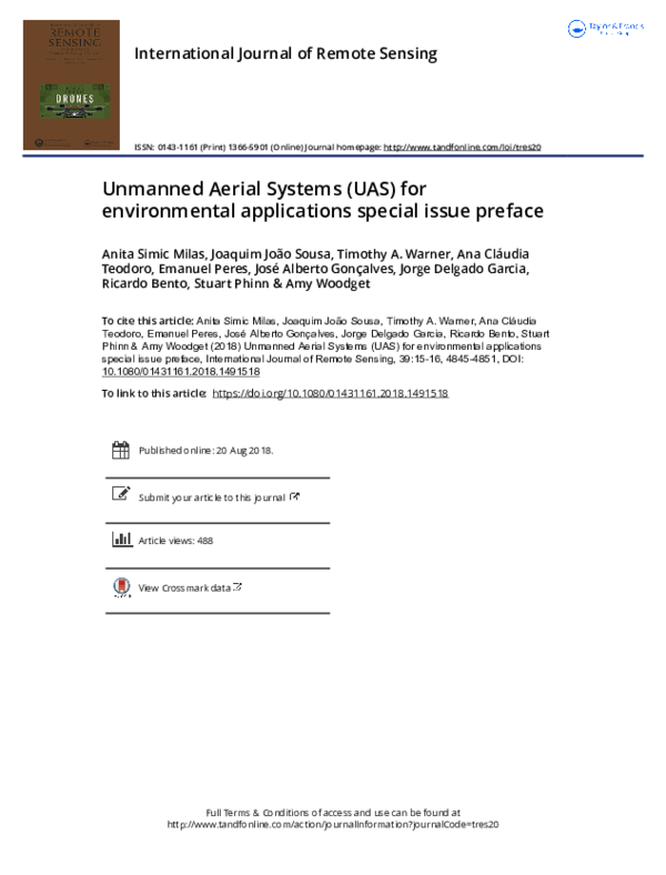 (PDF) Unmanned Aerial Systems (UAS) for environmental applications ...