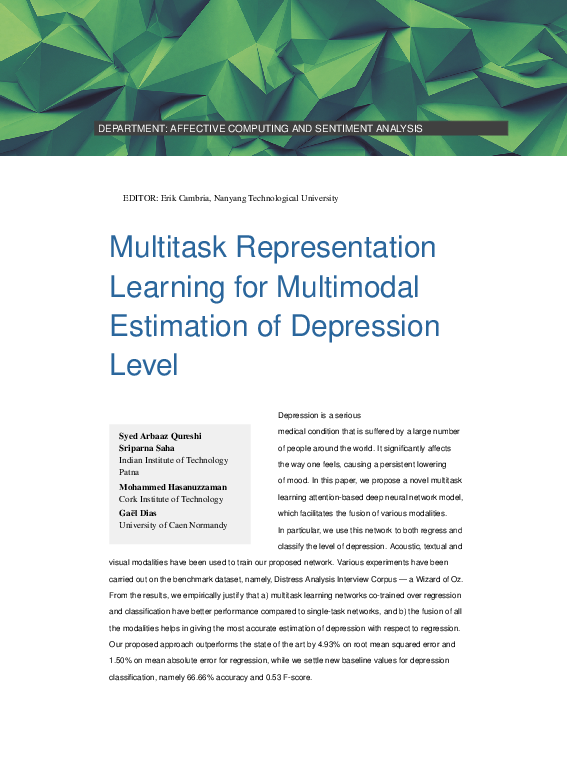 (PDF) Multitask Representation Learning for Multimodal Estimation of ...