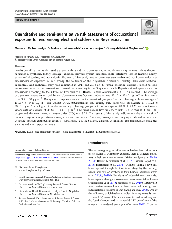 (PDF) Quantitative and semi-quantitative risk assessment of ...