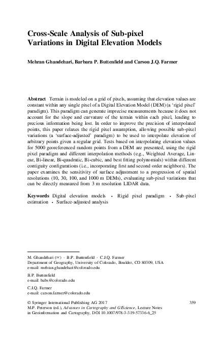 (PDF) Cross-Scale Analysis of Sub-pixel Variations in Digital Elevation ...