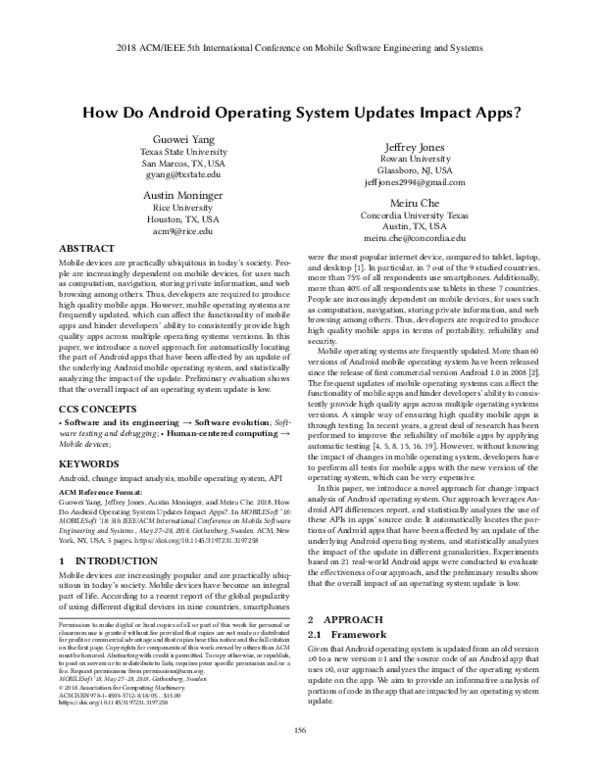 (PDF) How do Android operating system updates impact apps?
