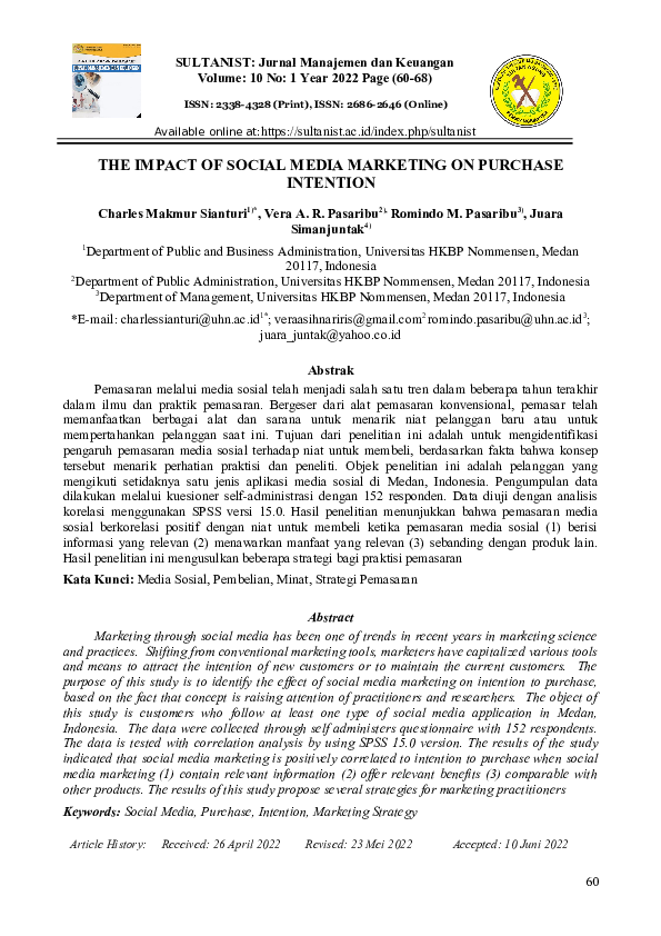 (PDF) The Impact of Social Media Marketing on Purchase Intention