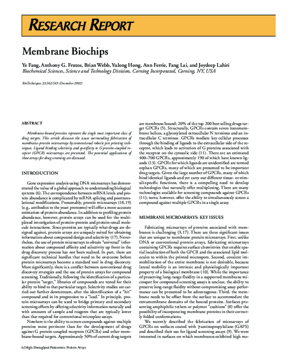 (PDF) Membrane Biochips