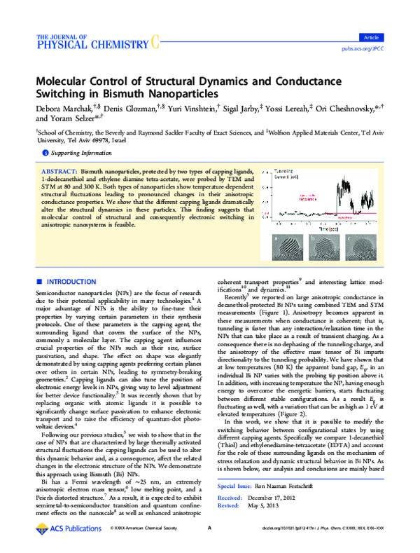 (PDF) Molecular Control of Structural Dynamics and Conductance ...