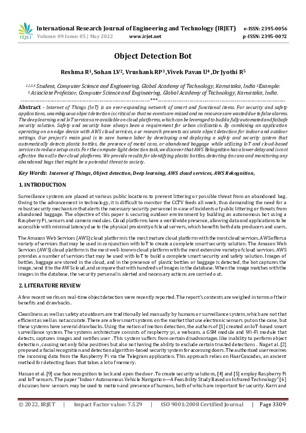 (PDF) Object Detection Bot