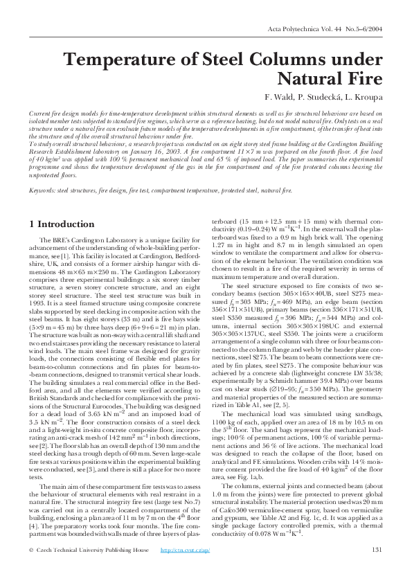 View of (PDF) Temperature of Steel Columns under Natural Fire