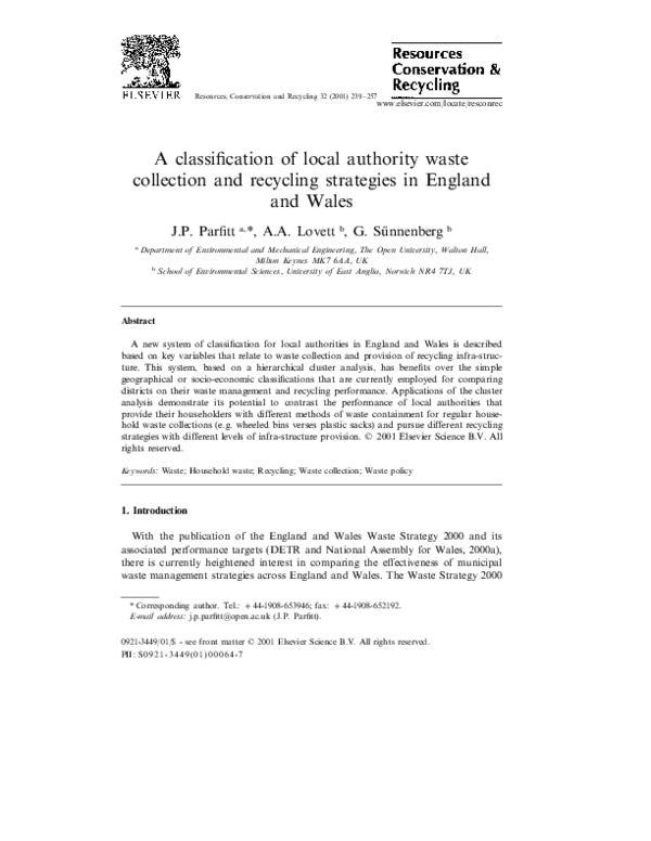 (PDF) A classification of local authority waste collection and