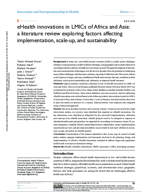 (PDF) eHealth innovations in LMICs of Africa and Asia: a literature ...