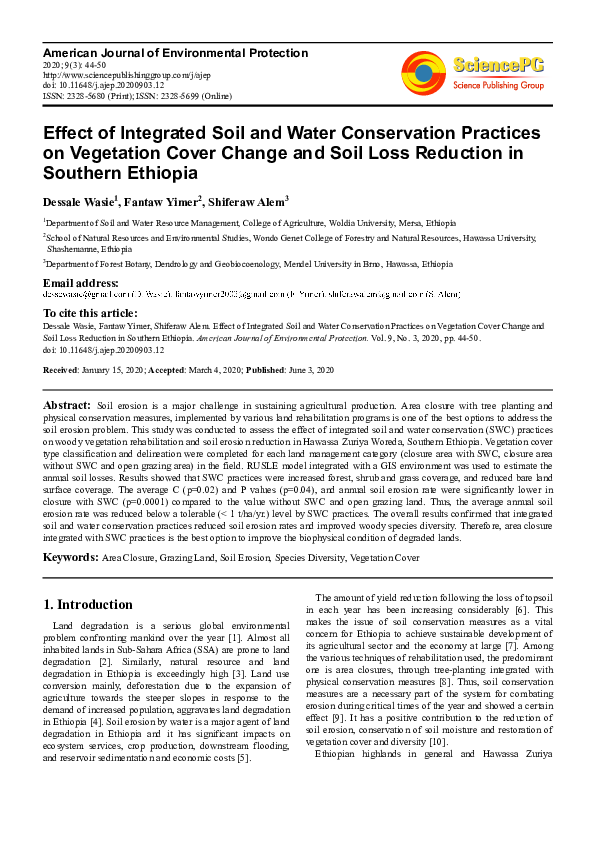 (PDF) Effect of Integrated Soil and Water Conservation Practices on ...