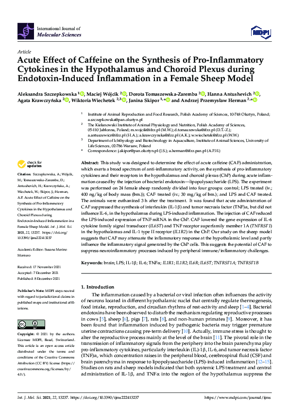 (PDF) Acute Effect of Caffeine on the Synthesis of Pro-Inflammatory ...