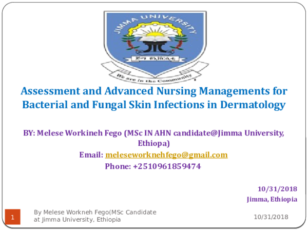 (PDF) Bacterial and Fungal skin infections by Melese Workneh Fego Jimma ...