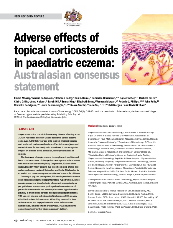 (PDF) Adverse effects of topical corticosteroids in paediatric eczema ...