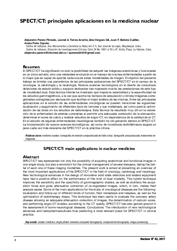 (PDF) SPECT/CT: principales aplicaciones en la medicina nuclear