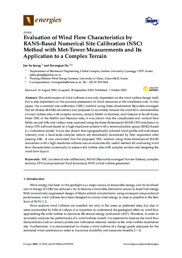 (PDF) Evaluation of Wind Flow Characteristics by RANS-Based Numerical ...