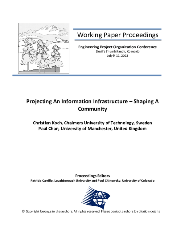 (PDF) Projecting an Information Infrastructure - Shaping a Community