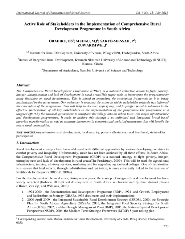 (PDF) Active Role of Stakeholders in the Implementation of ...