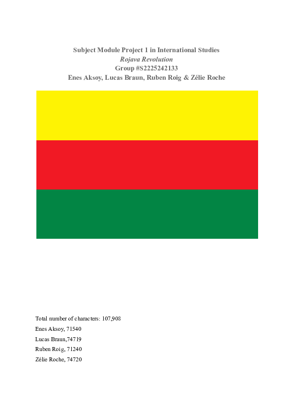 (PDF) Subject Module Project 1 in International Studies Rojava ...