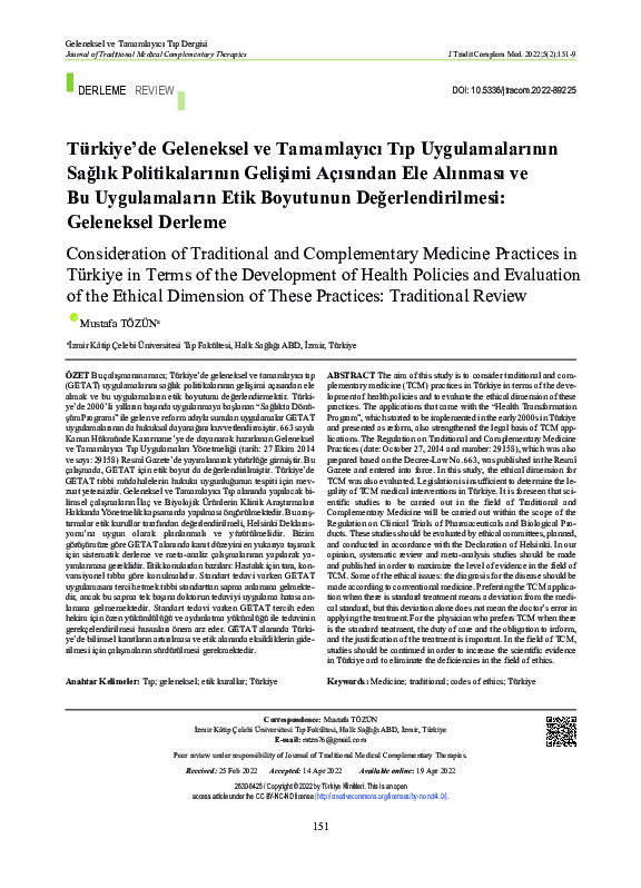 (PDF) Consideration of Traditional and Complementary Medicine Practices ...