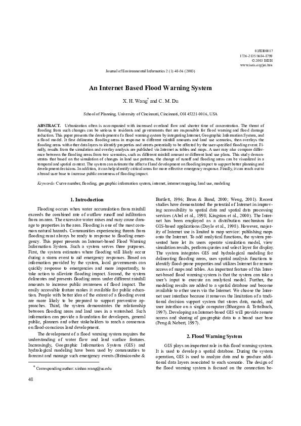 (PDF) An Internet Based Flood Warning System