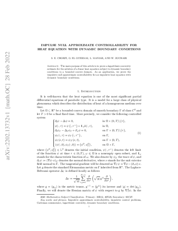 (PDF) Impulse null approximate controllability for heat equation with ...
