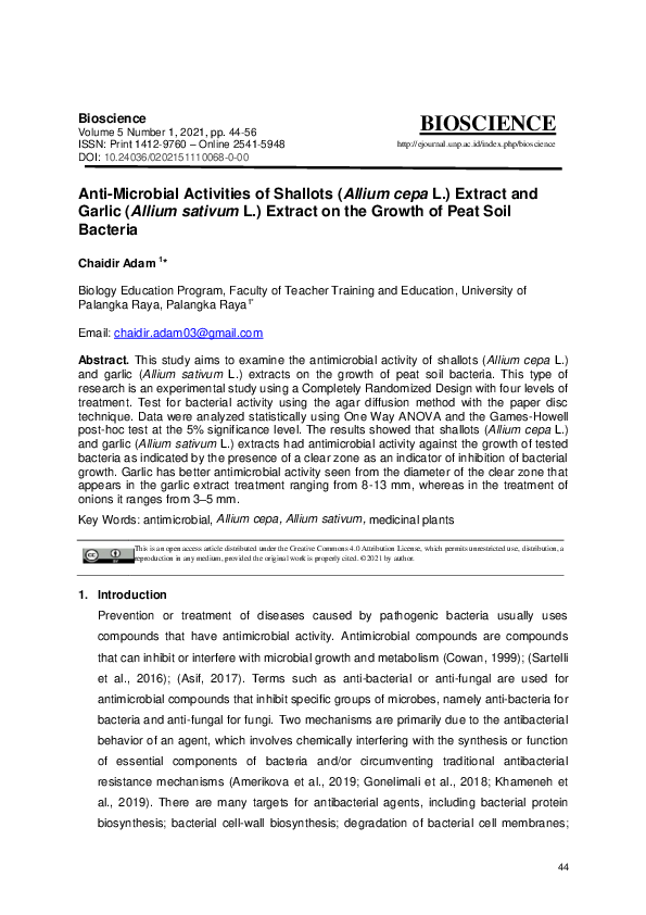 (PDF) Anti-Microbial Activities of Shallots (Allium cepa L.) Extract ...