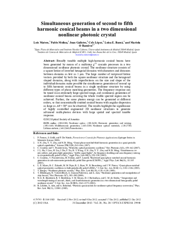 (PDF) Simultaneous generation of second to fifth harmonic conical beams ...