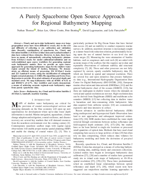 (PDF) A Purely Spaceborne Open Source Approach for Regional Bathymetry ...