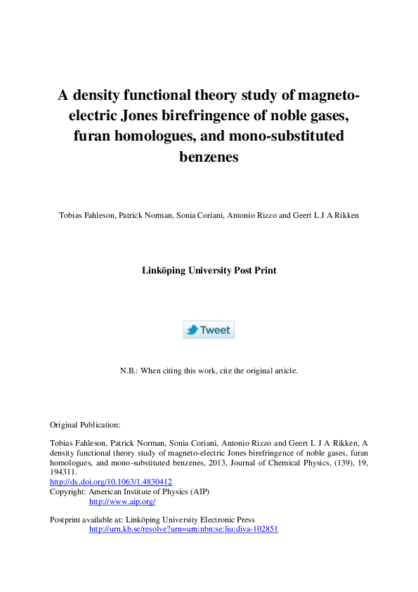(PDF) A density functional theory study of magneto-electric Jones ...