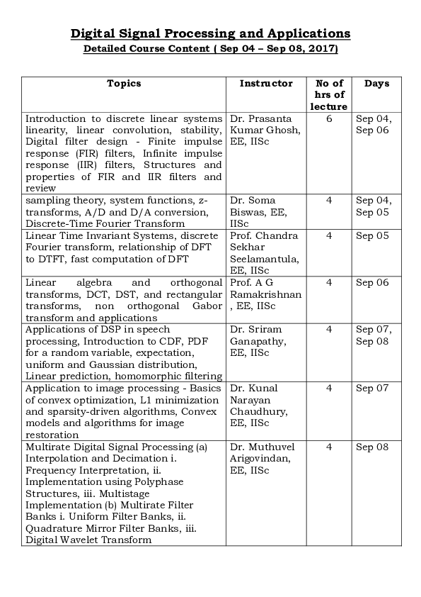 (PDF) Digital signal processing and applications Dag Stranneby