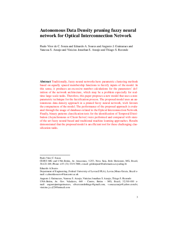 (PDF) Autonomous Data Density pruning fuzzy neural network for Optical ...