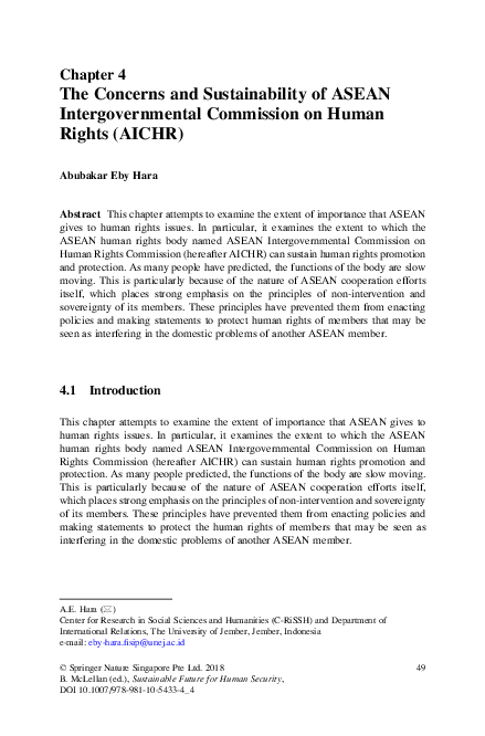 (PDF) The Concerns and Sustainability of ASEAN Intergovernmental ...