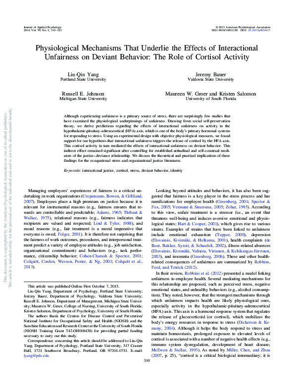 (PDF) Physiological mechanisms that underlie the effects of ...