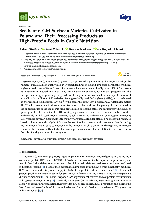 (PDF) Seeds of n-GM Soybean Varieties Cultivated in Poland and Their ...