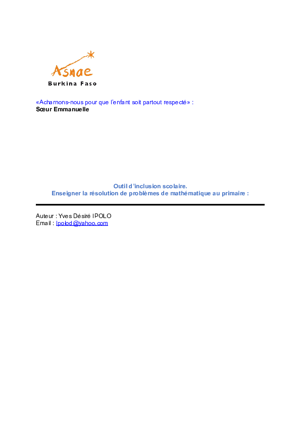 (PDF) Enseigner la résolution de problèmes de mathématiques au primaire — free download