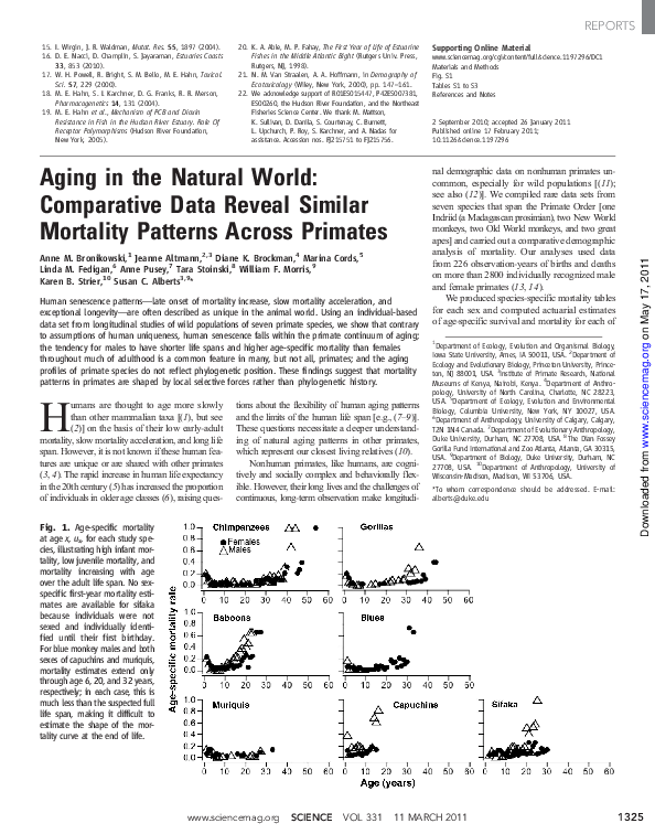 (PDF) Aging in the natural world comparative data reveal similar