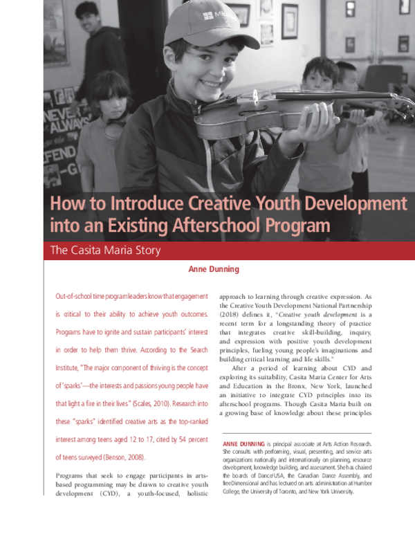 (PDF) How to Introduce Creative Youth Development into an Existing ...