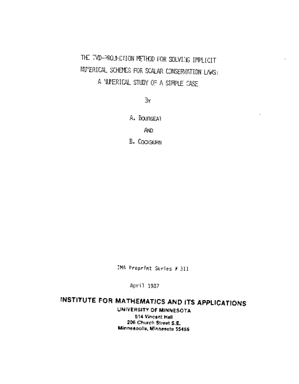 (PDF) The TVD-Projection Method for Solving Implicit Numeric Schemes ...