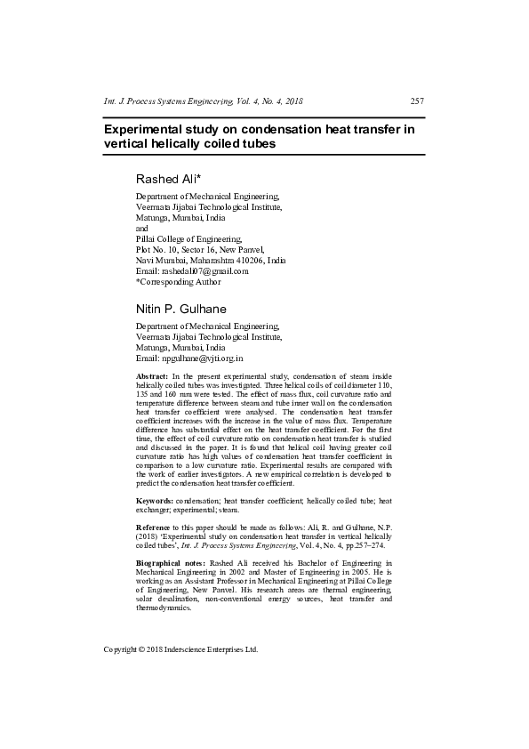 (PDF) Experimental study on condensation heat transfer in vertical ...