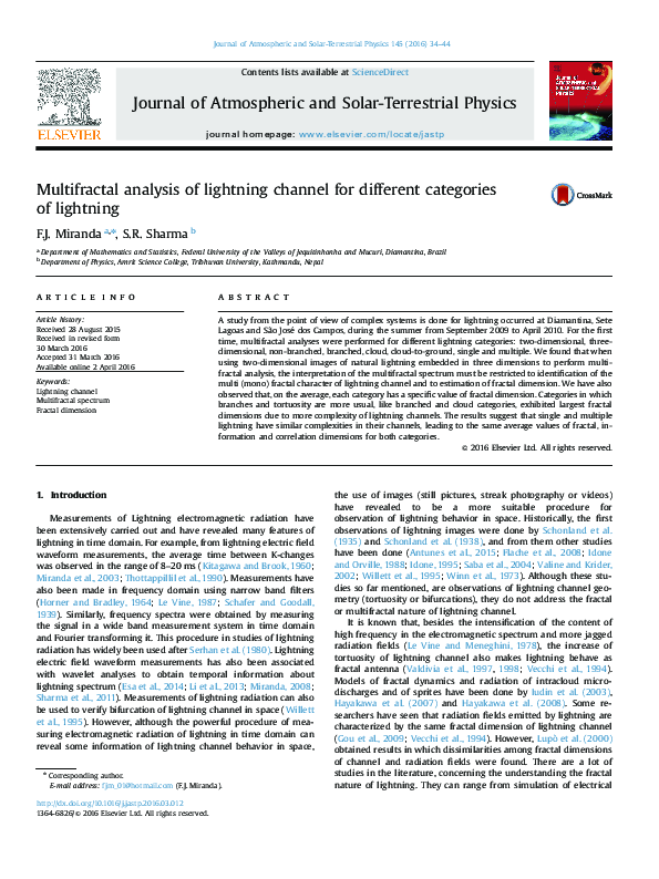(PDF) Multifractal analysis of lightning channel for different ...