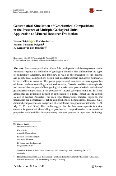 (PDF) Geostatistical Simulation of Geochemical Compositions in the ...