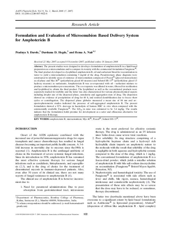 (PDF) Formulation and Evaluation of Microemulsion Based Delivery System ...