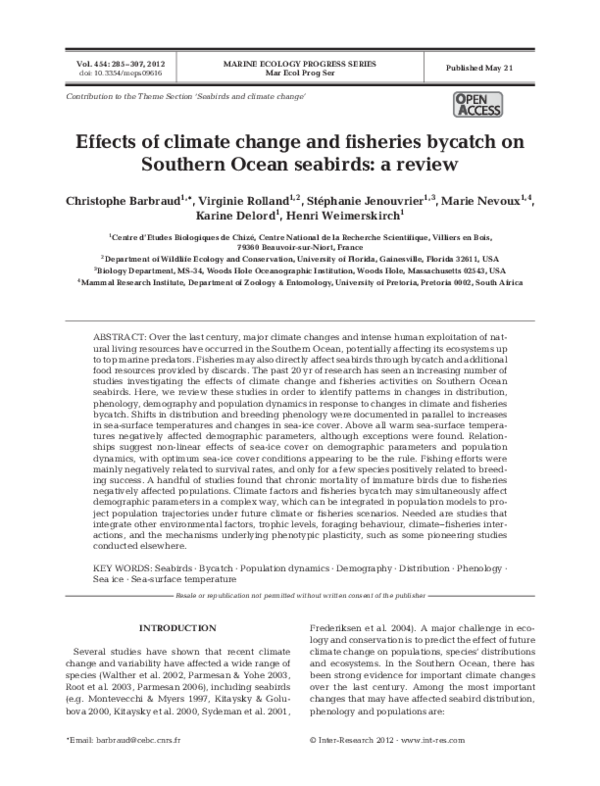 (PDF) Effects of climate change and fisheries bycatch on Southern Ocean ...