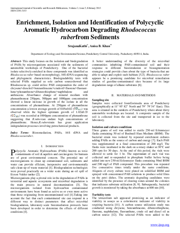 (PDF) Enrichment, Isolation and Identification of Polycyclic Aromatic ...